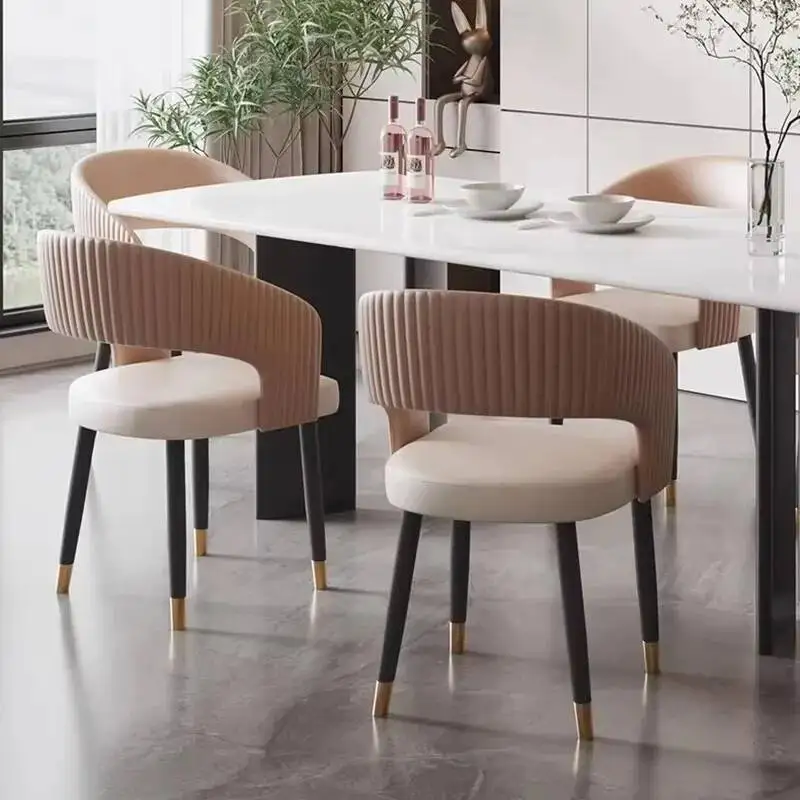 Nordic Italian Dining Chairs With Armrest Modern Beauty Luxury Dining Chairs Trendy Ergonomic Silla Comedor Kitchen Furniture