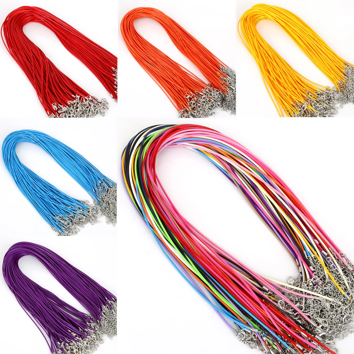 10Pcs/Lot 1.5/2mm Colorful Fauxs Leather Cord Adjustable Braided Rope For Necklace Bracelet DIY Jewelry Making Supplie Accessori