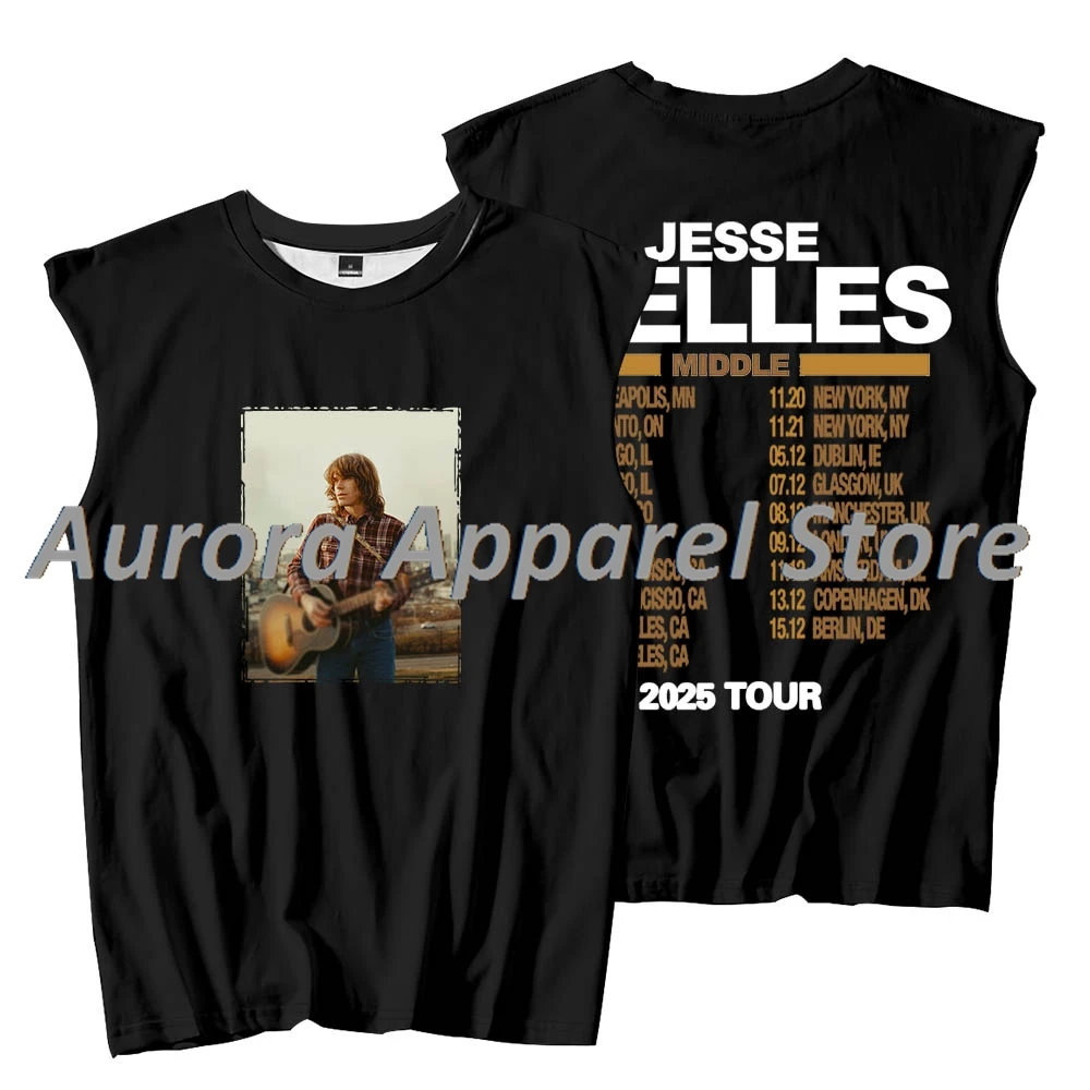 

Jesse Welles Middle World Tour 2025 Sleeveless T-Shirts Cosplay Women Men Fashion Tank Tops Streetwear Tee