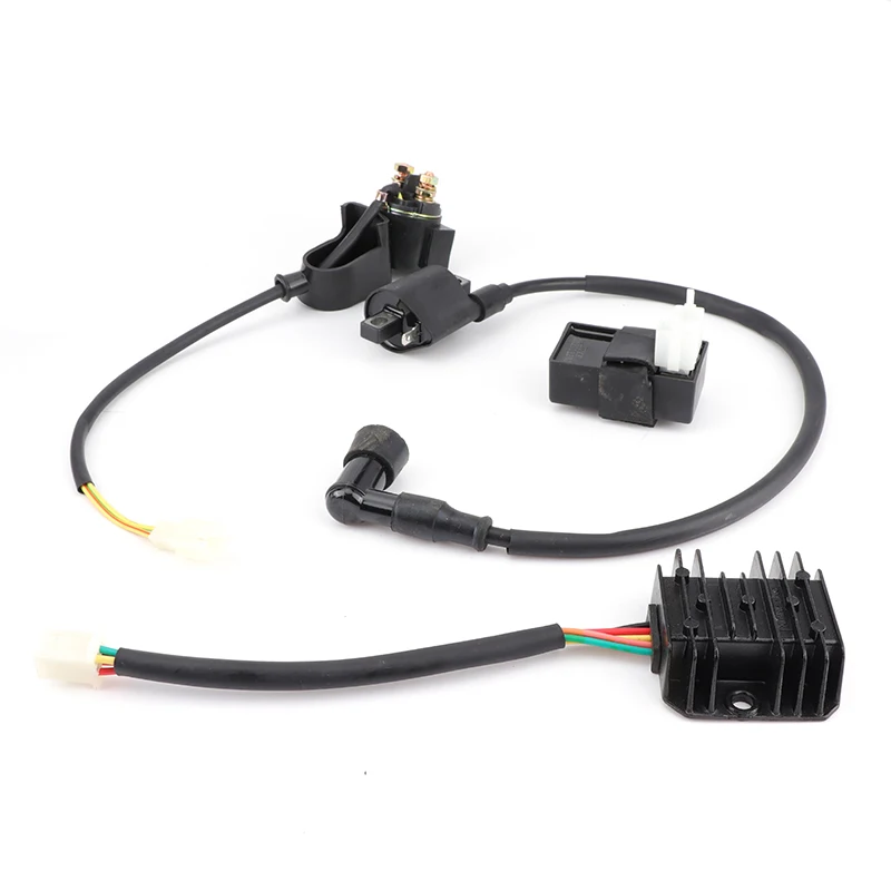 Motorcycle Ignition Coil CDI Regulator Rectifier Relay Kit for 150cc 200cc 250cc ATV QUad Motorcycle Mud Bicycle Scooter Moped