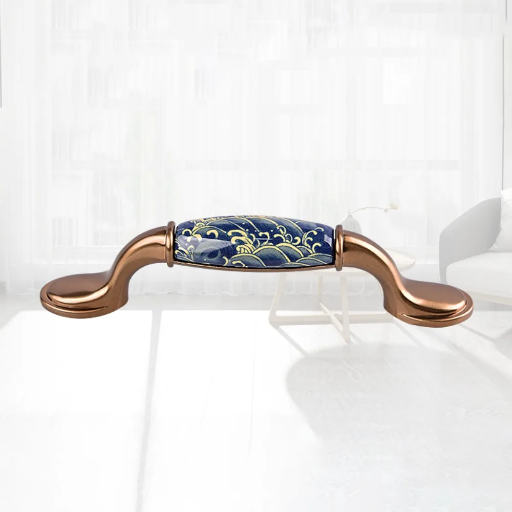 

2pcs High-end Luxury Handles Sleek Ceramic American-style Handles Minimalist Design Contemporary European Ceramic Knobs Closets