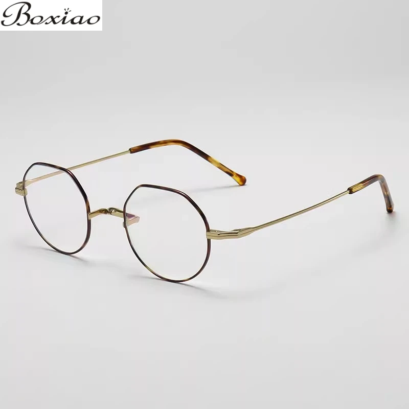 

Оправа для очков из чистого титана в форме многоугольника для мужчин и женщин с интегрированной подставкой для носа, для коррекции близорукости и пресбиопии.