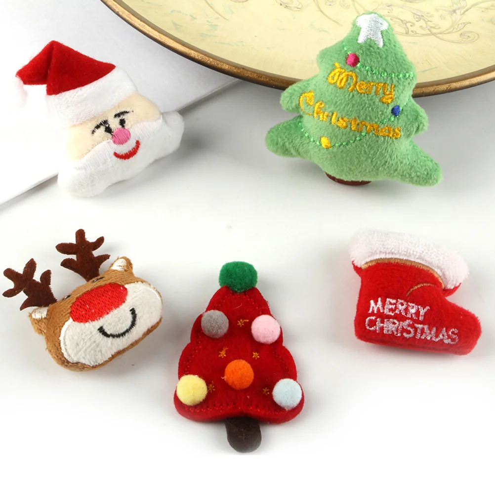 

5 Pcs Cat Toys Pet Christmas Plush Elk Tree Relieve Boredom and Teething Supplies Kitten Cotton Cartoon Modeling