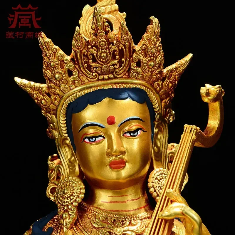 Exquisite Sarasvati Buddha Statue Sculpture Hand-carved Copper Gilt Large Sizes Available - 29cm 21cm 15cm