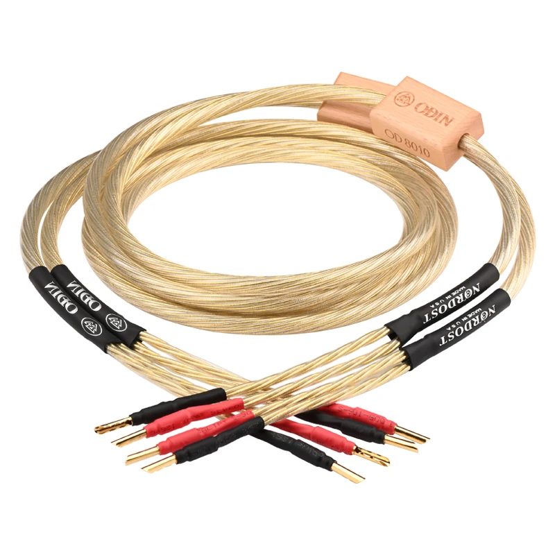 

2025 hot sale ATAUDIO Hi-end 8N OCC Sterling Silver Speaker Audio Cable Pure Copper Gold-plated Banana Connector High Quality Sp