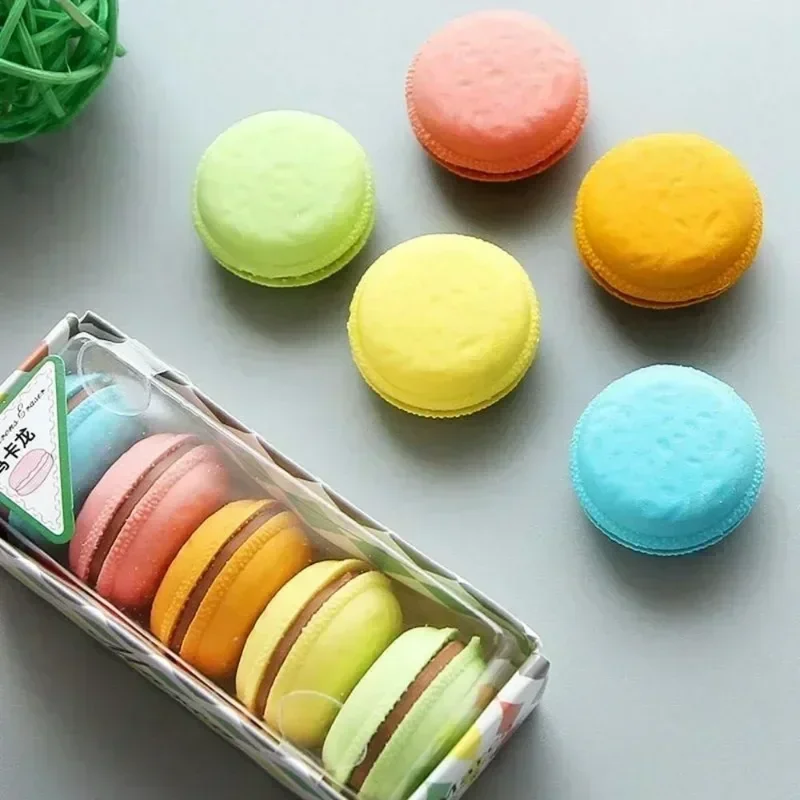 5-pack of cute creative stationery macaron sandwich cookies rubber candy color children’s rubber award stationery