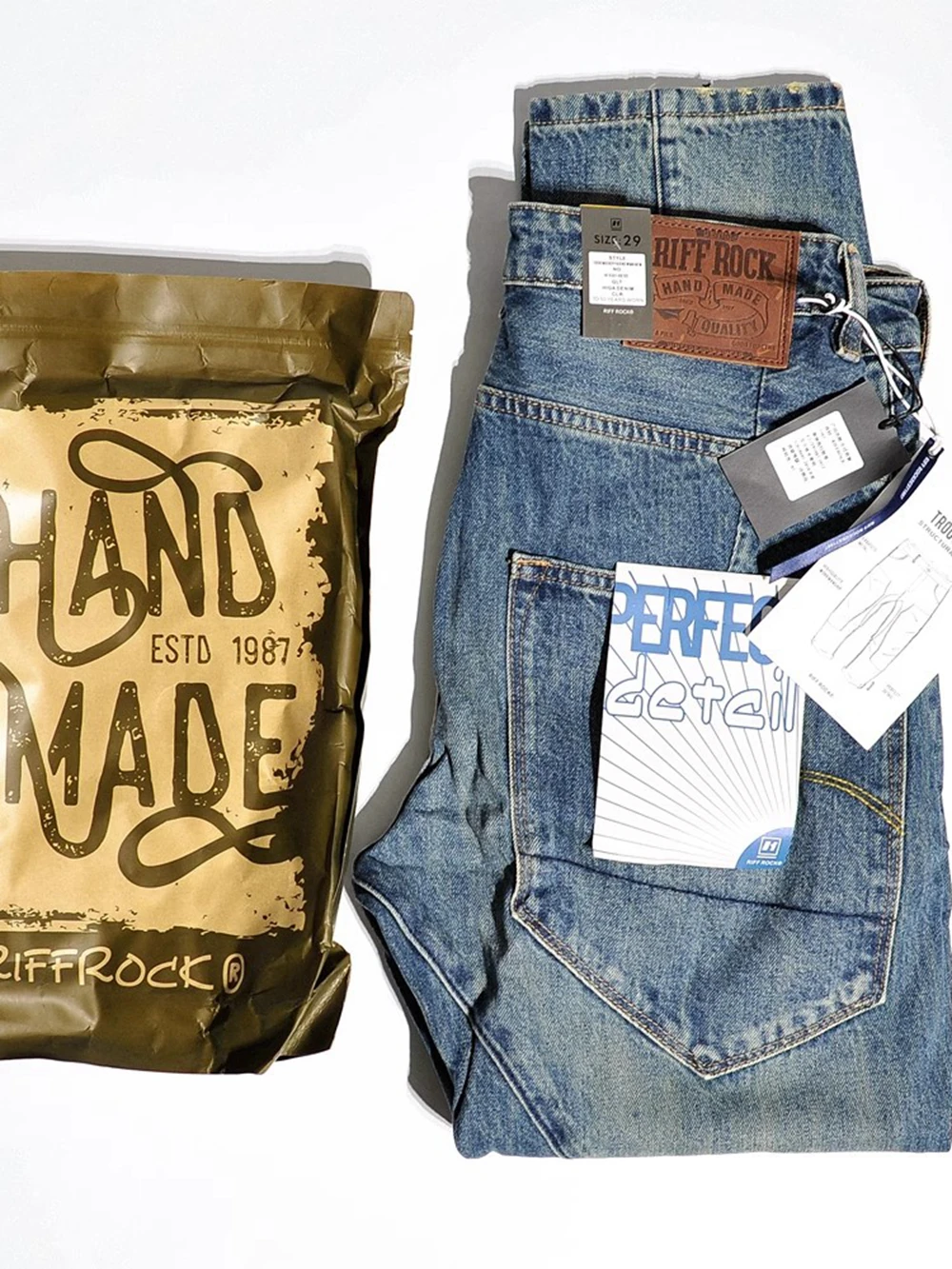 

Heavyweight 3D Tailored Harlan Jeans with Large kets Knife Waed Loose Cone aped Slim Fit American Retro Sle