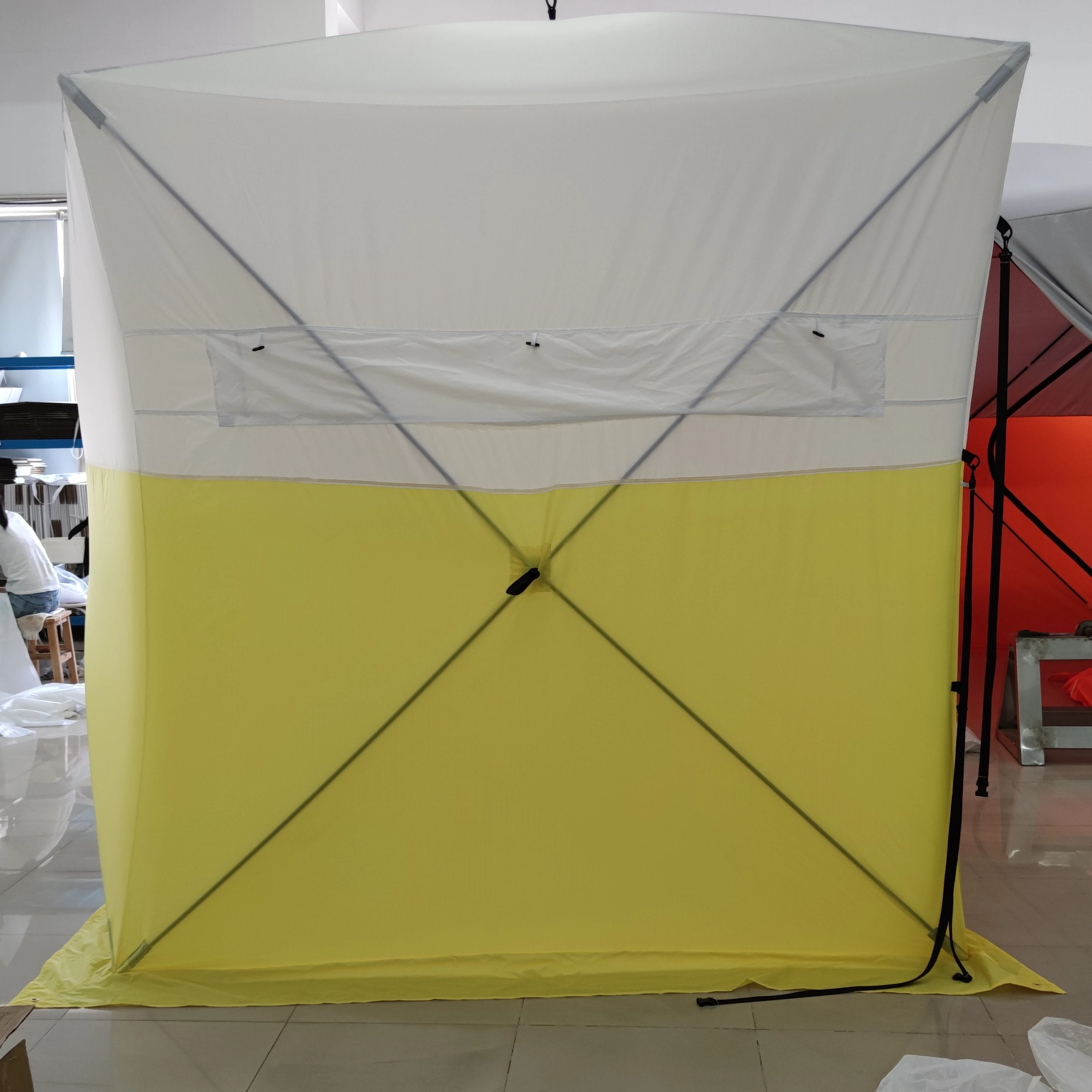 

Pop up Work Canopy 210D Oxford PU Coating Construction Fiber Optic Splicing Work Tent 8'W X 8'L X 9' H (2.4m X 2.4m)