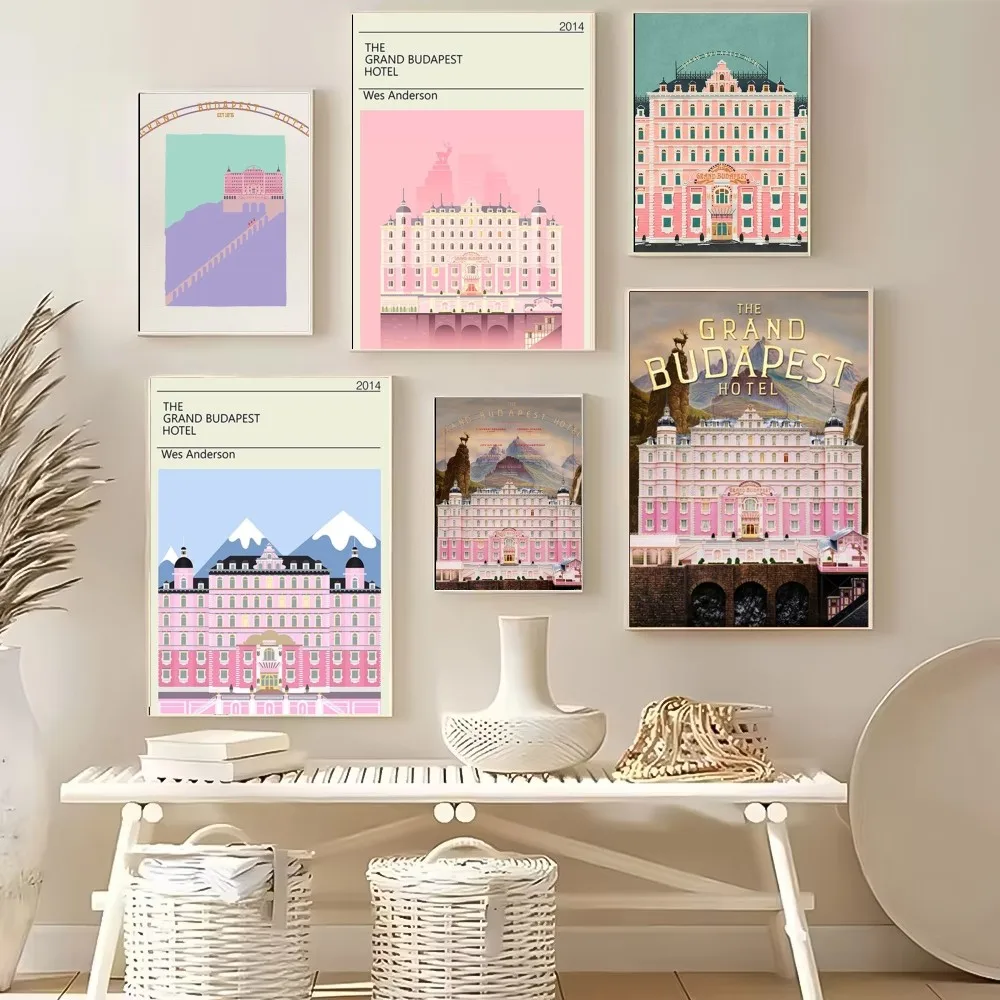 الفيلم ملصق فني G-Grand Budapest فندق HD ذاتية اللصق جدار الفن لغرفة المعيشة غرفة نوم لا تتلاشى ملصقات ديكور المنزل الحديث