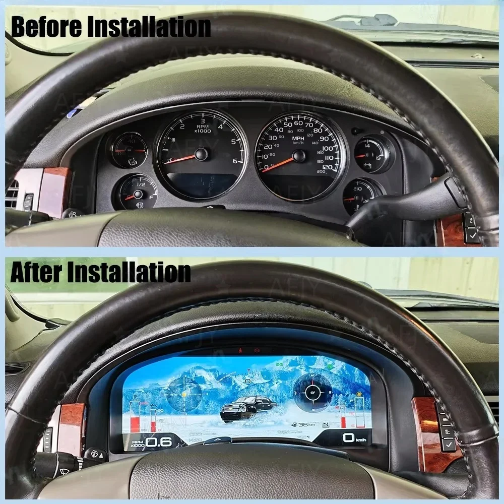 LCD Digital cluster For Chevrolet Silverado GMC Sierra 2007-2013 Dashboard Panel Instrument Speedometer Screen Cluster Virtual