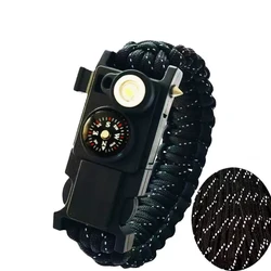 Waterproof Emergency Paracord 550 4mm Led Lights Parachute Cord Bracelet Survival Multifunction outdoor tools for Swimming