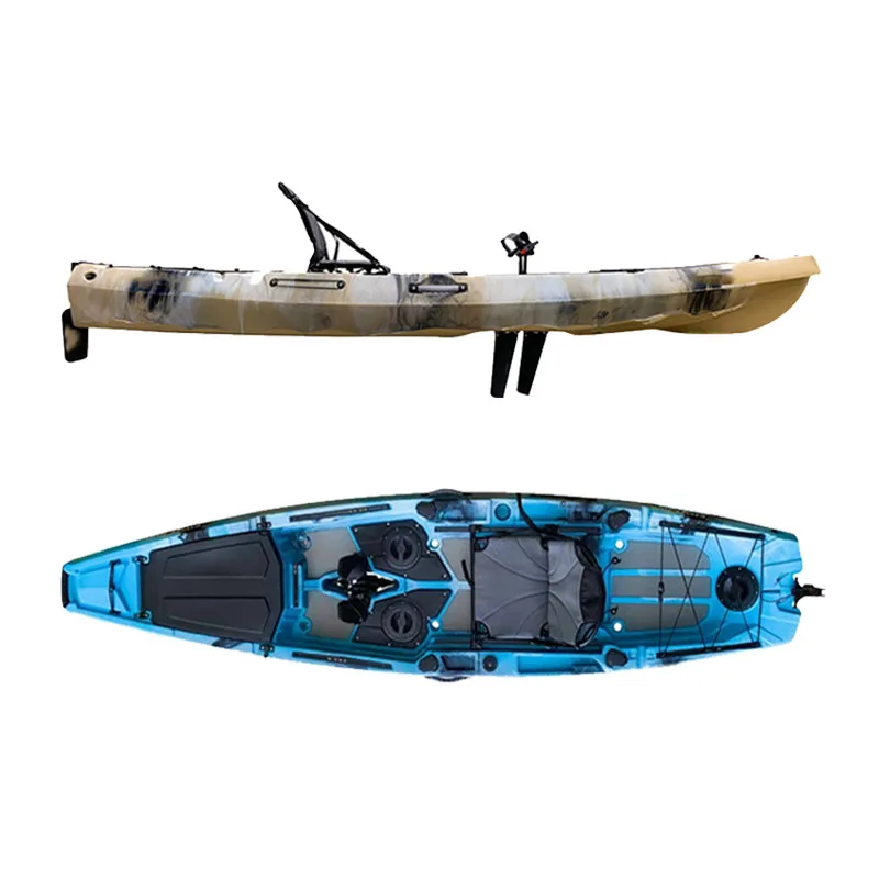 صفر 2019 2020 أفضل 12ft تصميم جديد إغراء سولو القدم دواسة محرك نظام الصيد رخيصة كاجاك الزورق/kayaksxiaowoniu #2