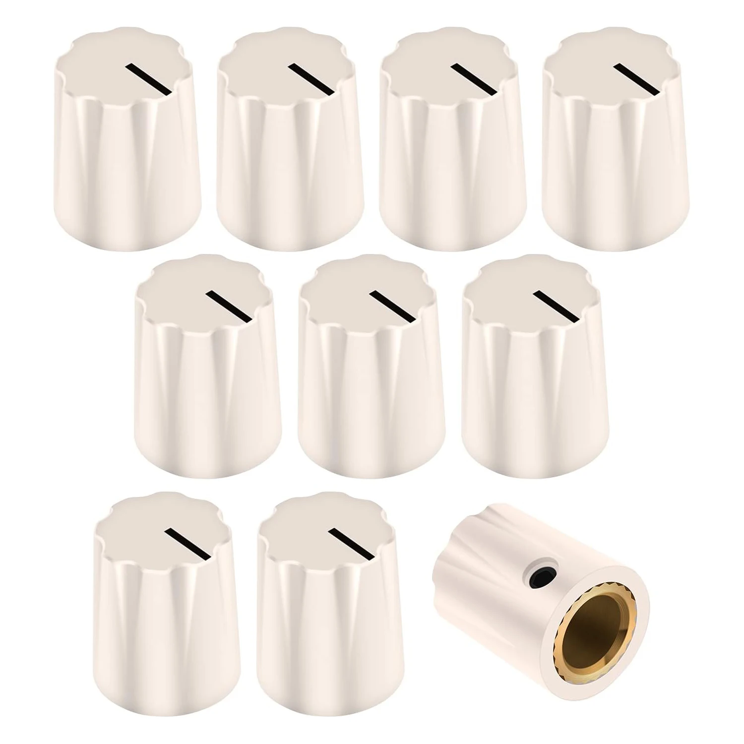 DAIERBUMP 10PCS Guitar Effect Knob 1/4 Potentiometer Knob Plastic Volume Control 1900 Davies Style 6.35MM Knob Metal Insert 