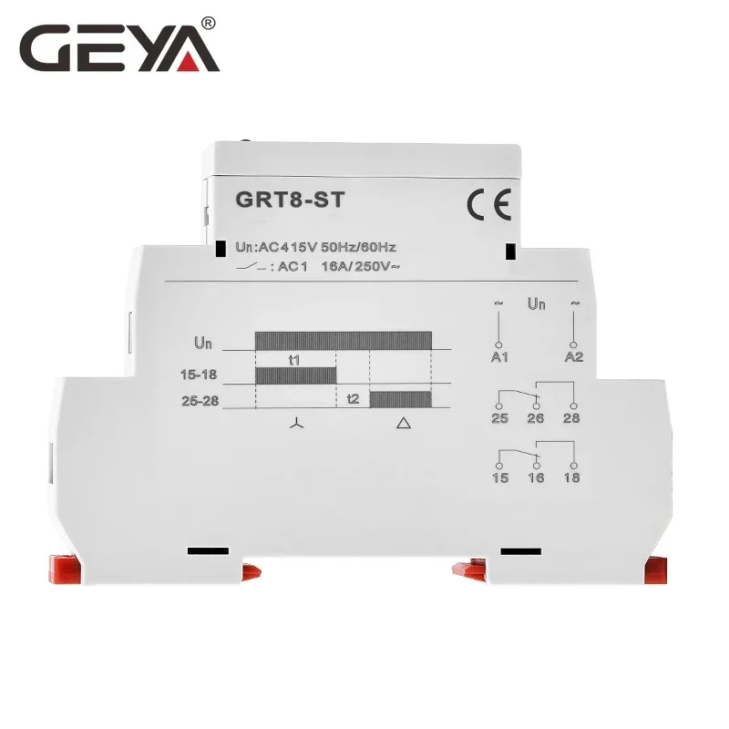 GEYA GRT8-ST Delay on Motor Star Delta Timer Soft starter AC230V 380V~440V AC/DC12V-240V Delta Relay Motor Starter
