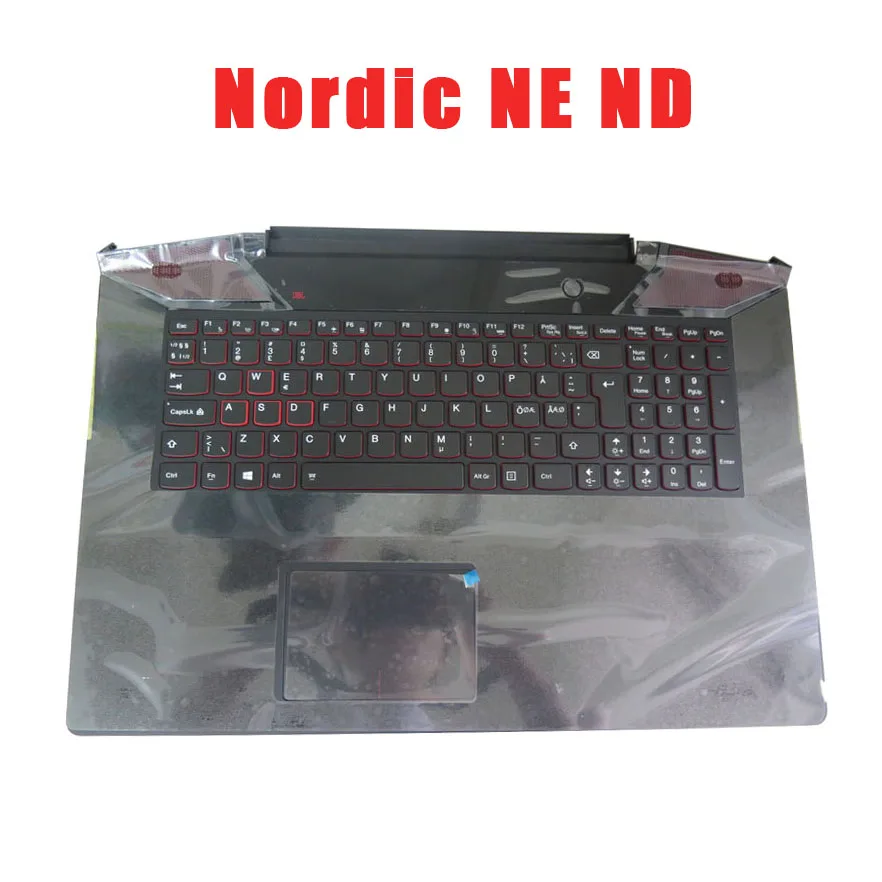 

Laptop PalmRest&keyboard For Lenovo Y700-17ISK Nordic NE ND 5CB0K37662 Upper Case With Backlit Touchpad Black New