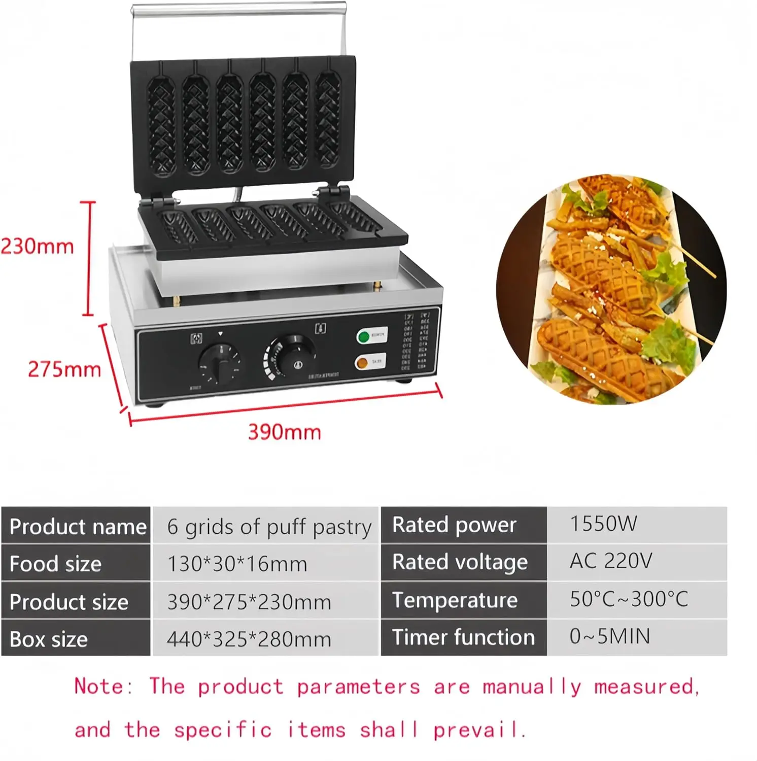 Waffle Maker Machine Electric 1600W Lolly stick waffle Maker 6 Slice Non-Stick Stainless Steel Corn Dog Waffle Maker Mach