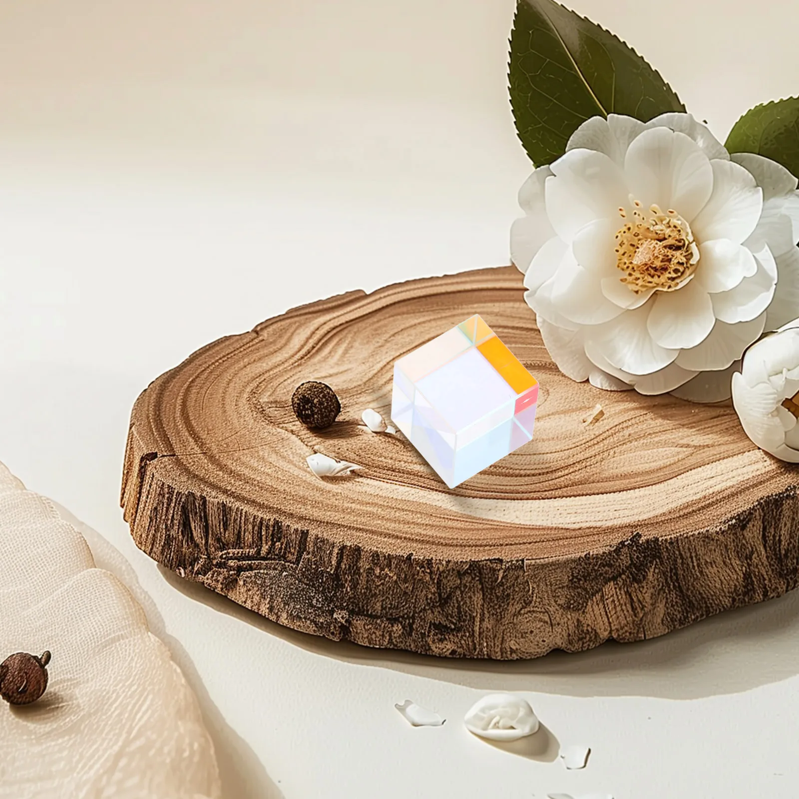 

Glass Prism Cube Rgb Dispersion Teaching Prism for Physics Photography Optical Desktop Decoration Science Crystal