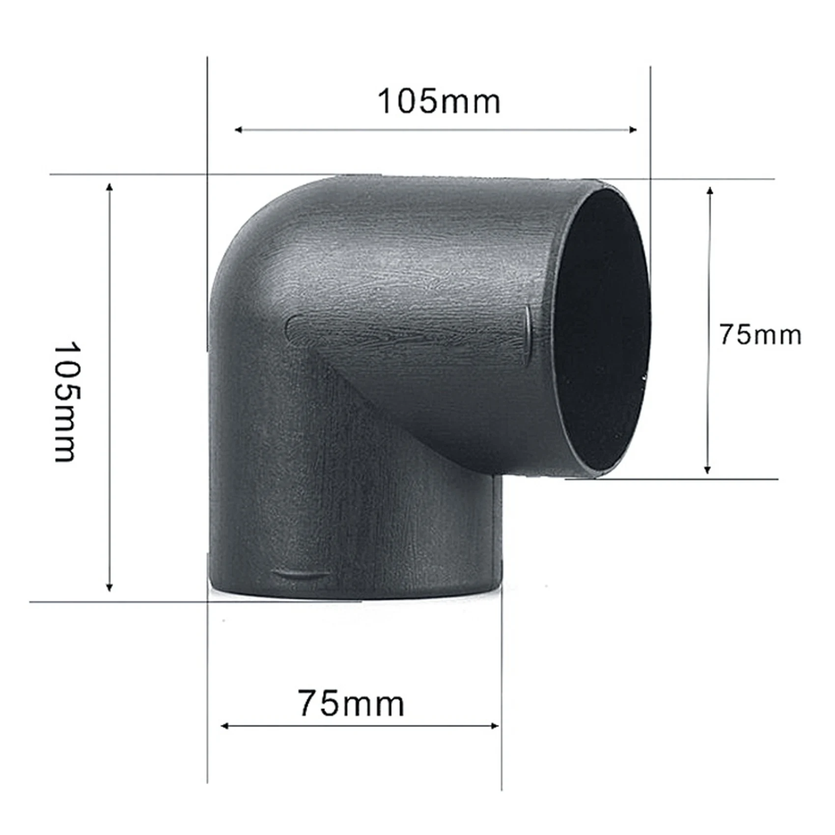 75mm Car Air Heater Ducting Pipe Air Vent Outlet L Shape Elbow Bend Pipe Exhaust Connector for