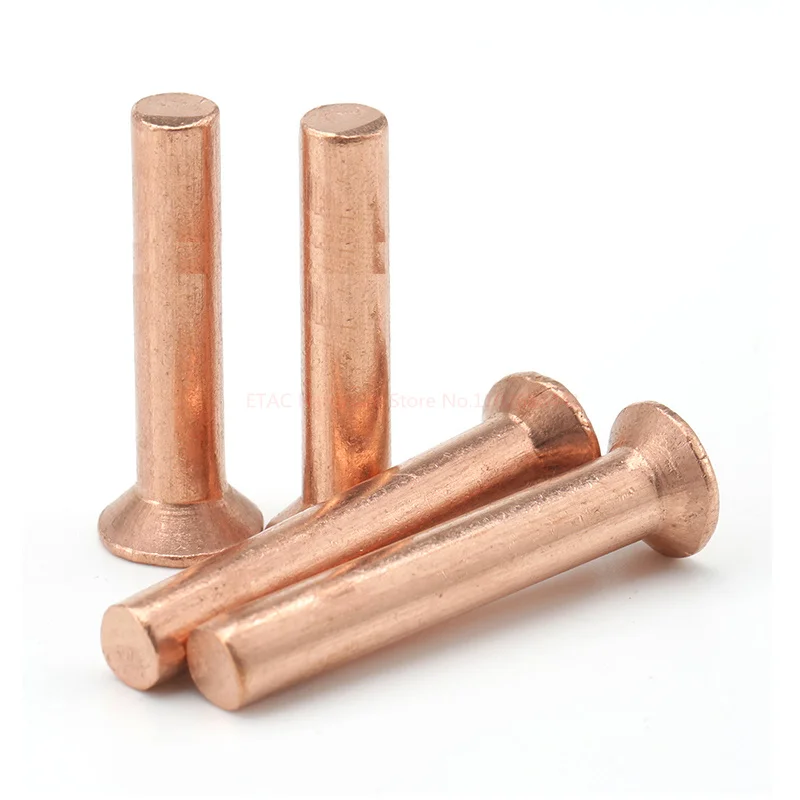 Din661 GB869 M2 M2.5 M3 M4 M5 M6 M8 Copper Solid Rivets Knock Flat Countersunk Head Rivet Flat Head Copper Rivets Brass Rivet