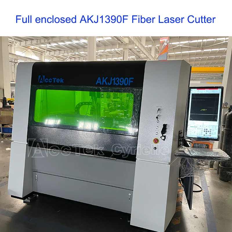 Full Enclosed Cover 1390 6040 CNC Laser Cutting Machine Fiber Lazer Cutter 금속절단기 1kw 2000W 3000Watts