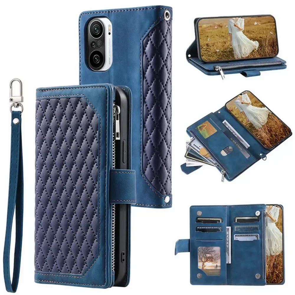 

For Poco X3 NFC X4 M4 X5 F5 X6 F6 M6 Pro 5G 4G Crossbody Leather Zipper Wallet Case For Xiaomi Poco F6 X6 M5 M5S M3 F3 C65 Cover
