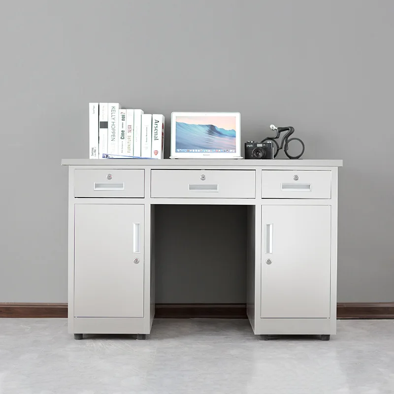 Stainless steel 304 office computer desk dust-free workshop with drawers writing desk rectangular desktop single desk