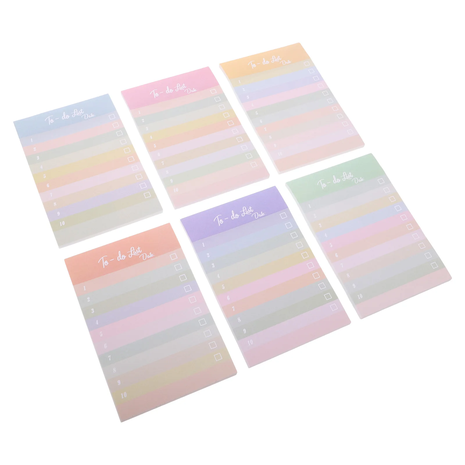 

6pcs Colorful Striped Tearable Memo Pads Cartoon Patterns Self Stick Classroom Supplies Large Planner