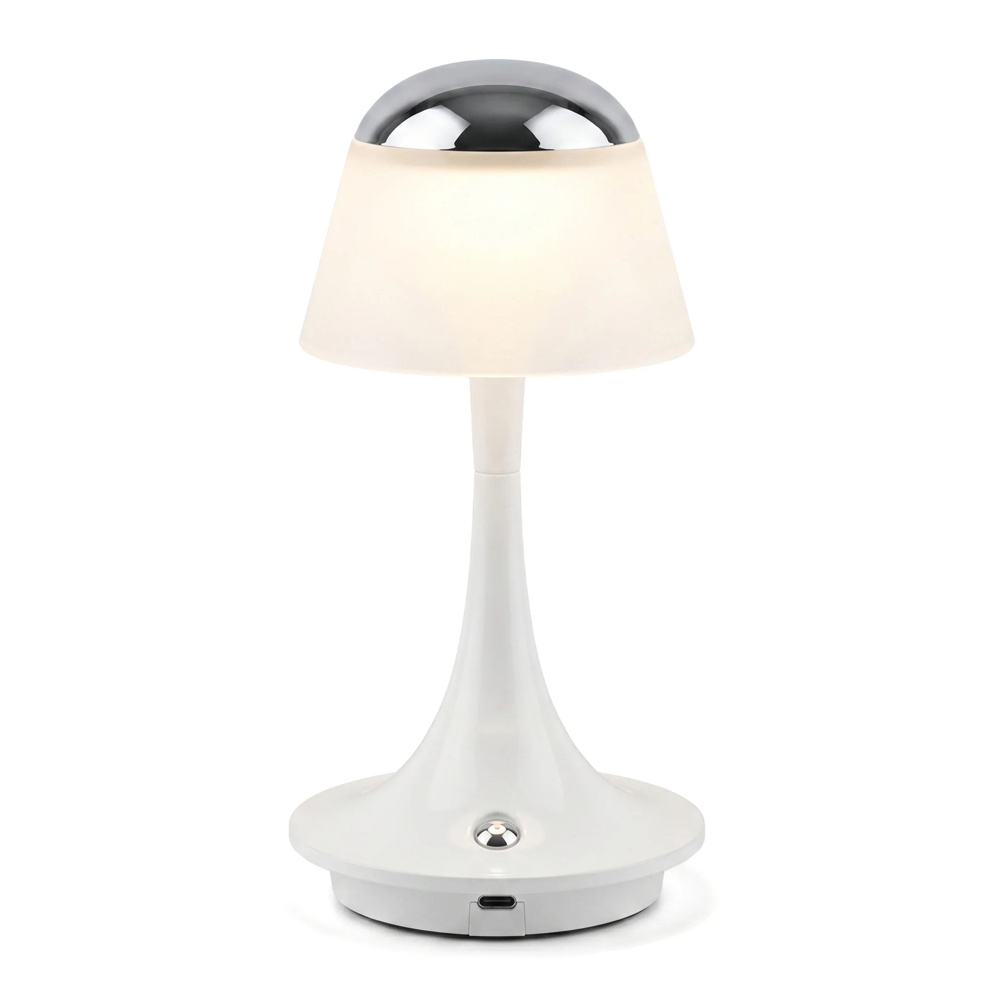 

Современная светодиодная прикроватная лампа с бесступенчатой регулировкой яркости, сенсорным управлением и зарядкой через USB-C. Беспроводной ночник с теплым белым светом