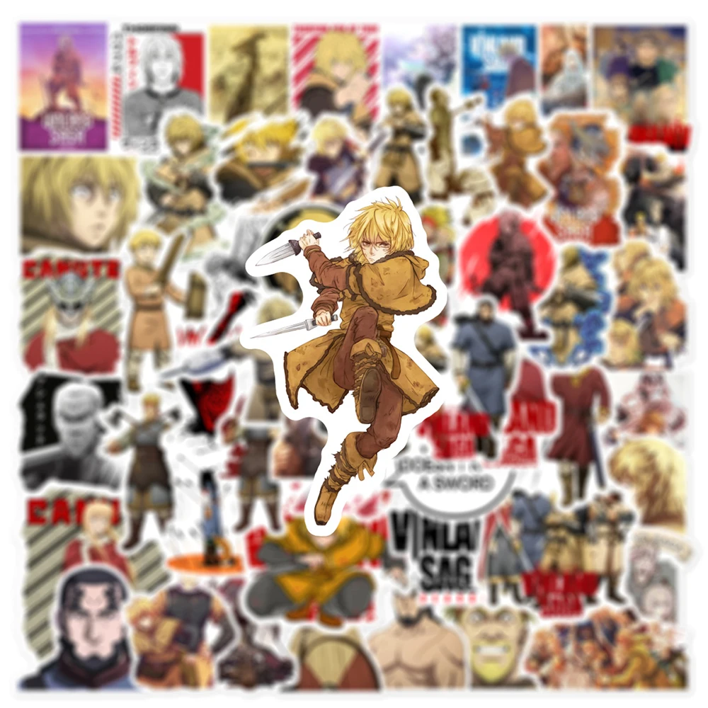 10/30/50pcs Anime VINLAND SAGA Stickers Cool Thorfinn Karlsefni Graffiti Sticker DIY Phone Skateboard Luggage Cartoon Decals Toy