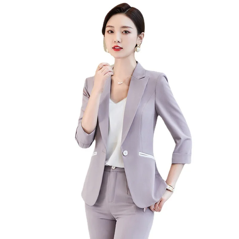 2023 Summer Half Sleeve Ol Business Wear Women\'s Suits Suit Pants Business Formal Wear Graceful Fashionable Set Overalls