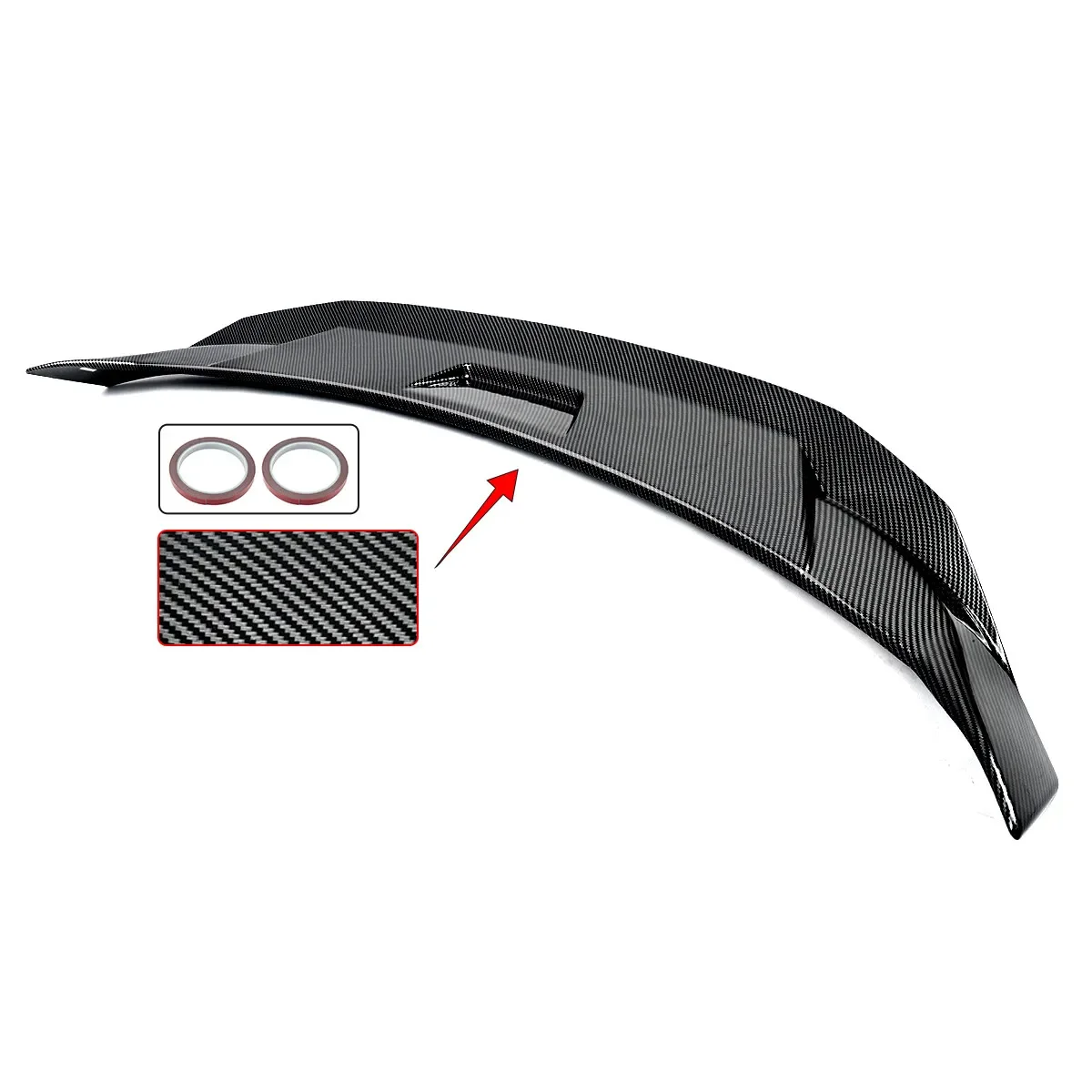 JDM Style Highkick Trunk Spoiler For Honda Civic 11th 2022-2023 Carbon Look ABS Plastic Tuning Exterior Accessories