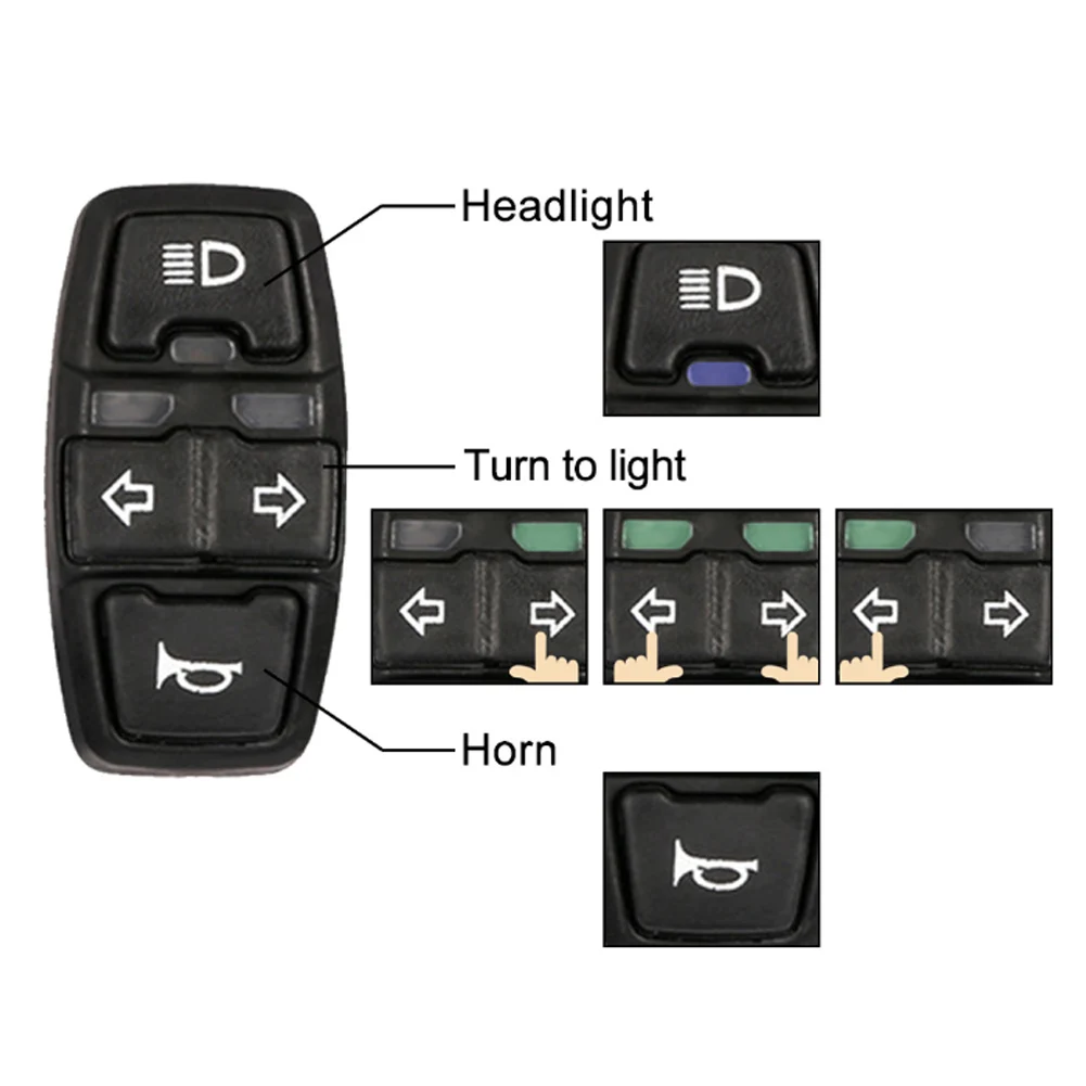 WSKEJI DK336 DK11 4/8Pins Light Horn Switch For Electric Bike Motorbike Lamp And Horn Turn Signal Switch E-bike Accessories