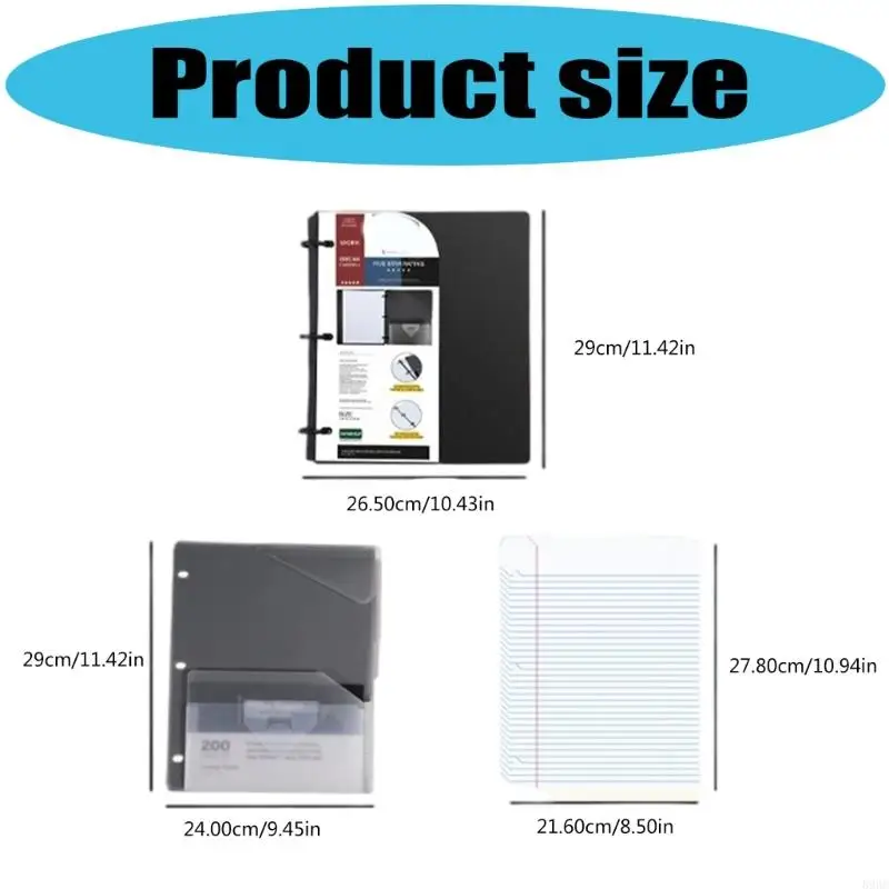 Multipurpose Foldable Binders Notebook Refill Able Pages 3 Hole Designs for Diary Project Planning and Work Management 896C