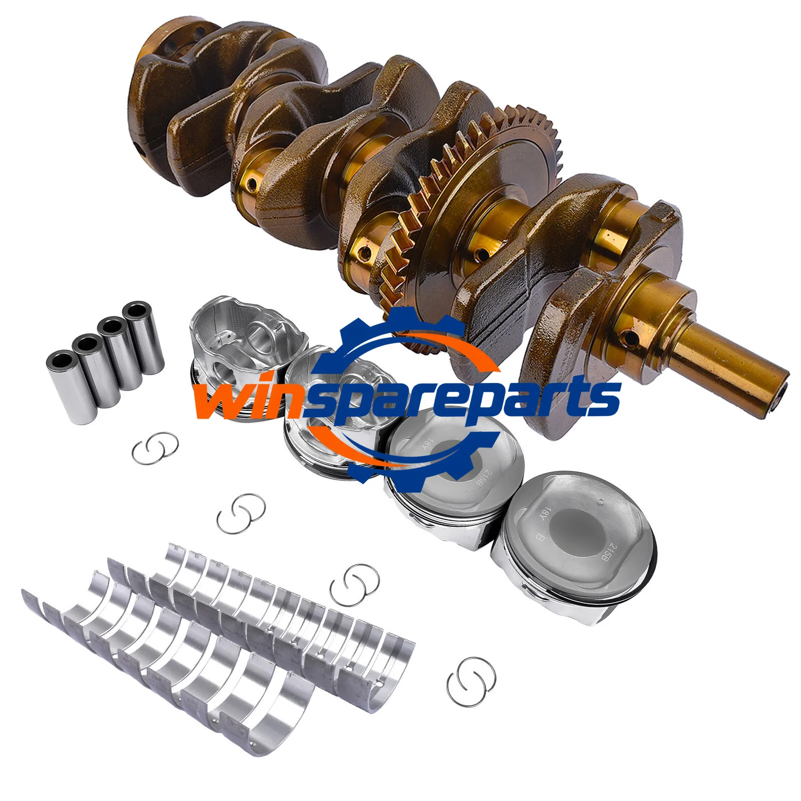 Crankshaft & Rod Bearings Set & Pistons Fits Toyota Rav4 Corolla Scion XB 2AZ-FE