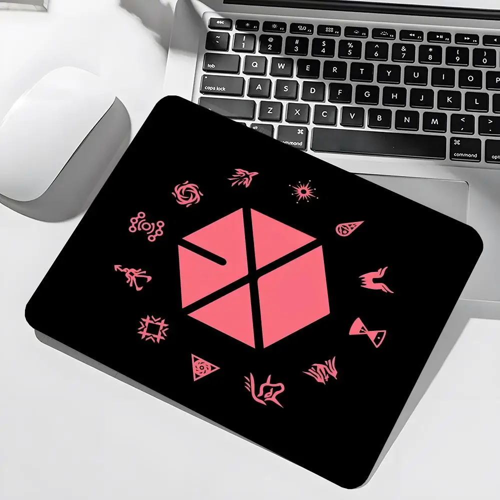 EXO Logo Kpop Mouse Pad Gamer Large Size Office Desk Protector Mat 450x400X2MM Waterproof Desktop Mouse Pad