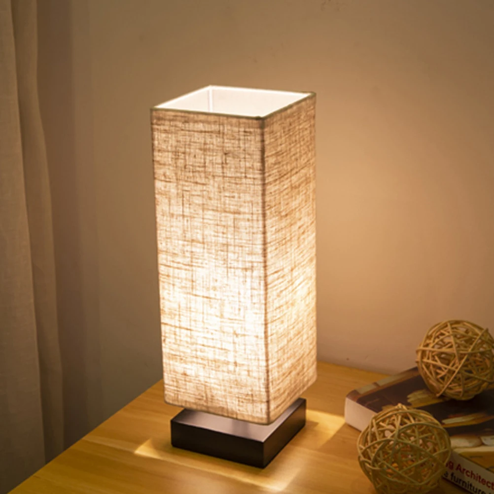 

Linen Fabric Lampshade Table Lamp Compact Bedside Light Simple Design Usb Powered Night Light For Bedroom Home Decor Desktop