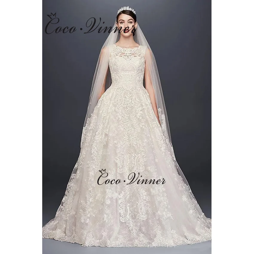 

Свадебные платья трапециевидной формы без рукавов в европейском стиле по индивидуальному заказу, элегантное вечернее платье из кружевной ткани Vitage для женщин W1387