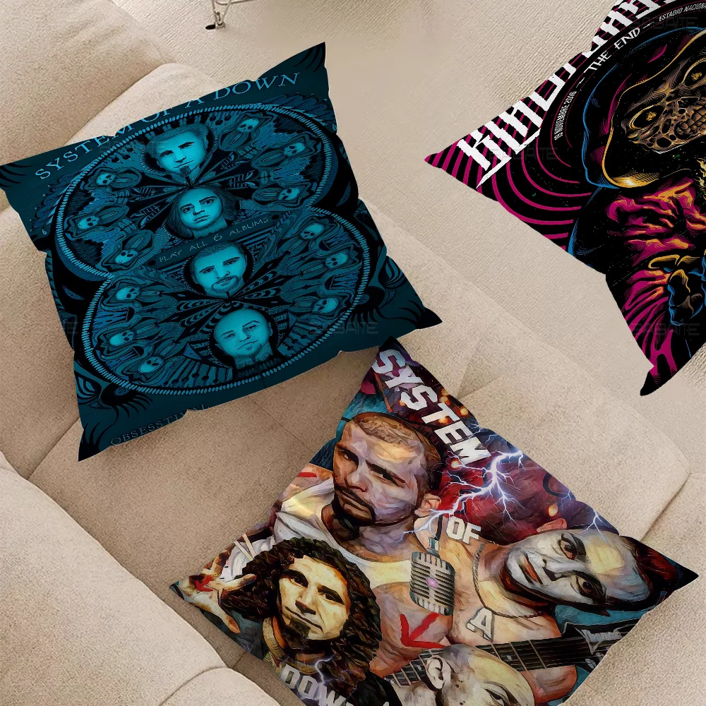 

Heavy Metal Band System Of A Down Pillow Anime Pillow Sofa Bed Head Pillow Cover Cushion Cover 45x45 Cm Fashion