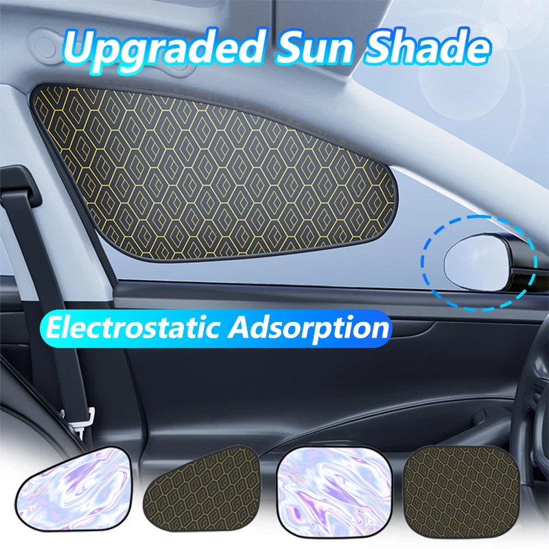 

Car Electrostatic Side Sun Shade Curtains Foldable Side Window Sunshade Thicken Anti Glare UV-Reflective Sun Protection Curtain