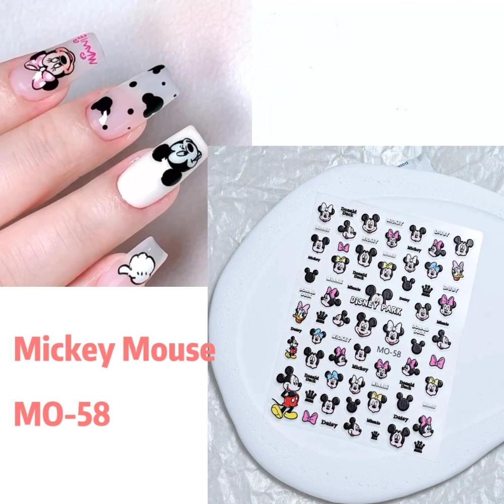 1 foglio topolino Disney New 5D Relief Nail Art Stickers decalcomanie per unghie per Manicure fashion Design accessori felici fai da te