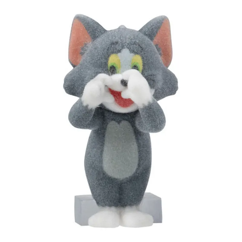 Bandai Tom And Jerry Flocked Gashapon Mini Figure Figurine Spike Nibbles Quacker Desktop Decor Collectible For Anime Collectors