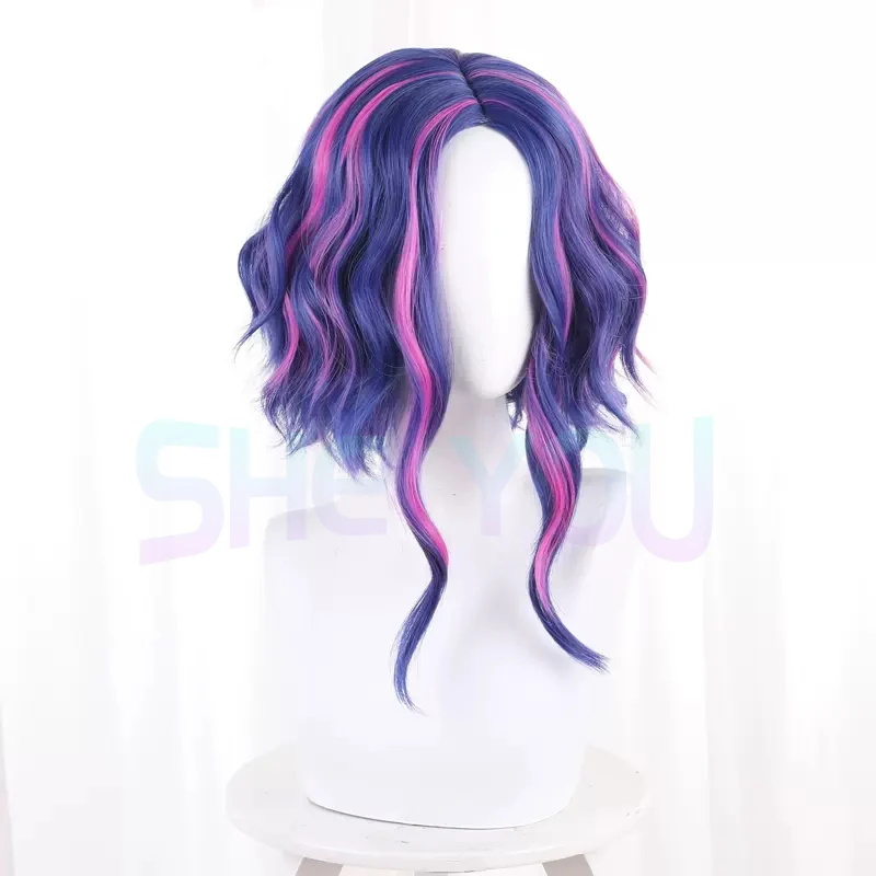 Lady Nagant Cosplay Wig Anime  Season 6 Lady Nagant 40cm Blue Purple Colour Mixture Halloween Role Play +Wig Cap