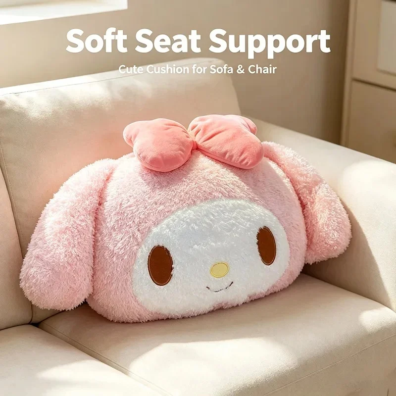 My Melody Large Pink Plush Cushion, Fluffy Stuffed Throw Pillow, Cute Cartoon Sofa Bedroom Home Decor For Girls
