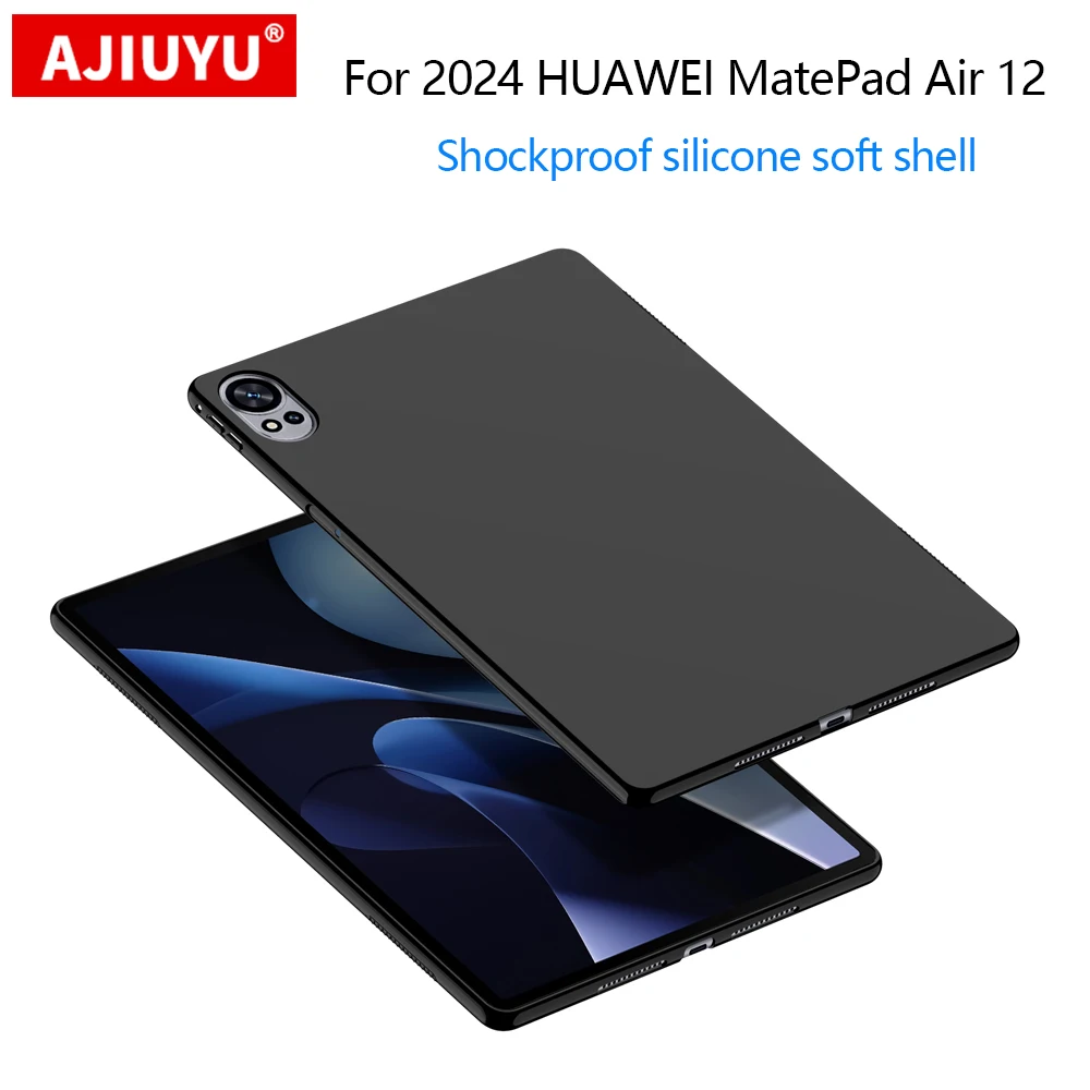 

Чехол для планшета HUAWEI MatePad Air 2024, 12 дюймов, Защитные чехлы для MatePad Air 12, искусственная задняя крышка из мягкого силикона и ТПУ