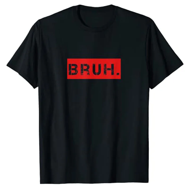 Bruh Meme Funny Saying Brother Greeting Teens Boys Men T-Shirt Streetwear Letters Printed Clothing Graphic Tee Top Casual Outfit
