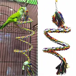 Parrot Toy Wicker Rope Hanging Braided Budgie Chew Bird Cage Cockatiel Toy Pet Stand Training Accessories Bite Swing Supplies