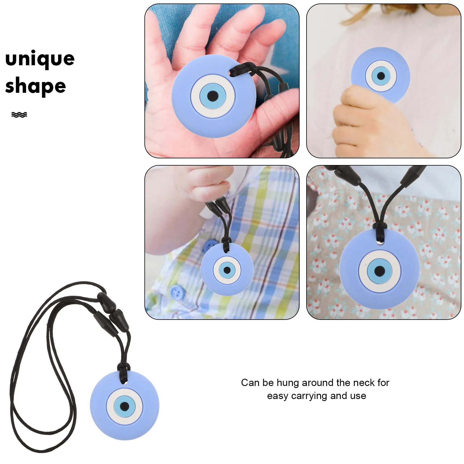 

Sky Blue Eye Baby Teethers 0-6 Months Silica Gel Chew Toys Infant Teether Toddler Girl Sensory Round Safe Durable