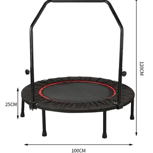 Mini trampolim dobrável para adultos, fitness, corrimão ajustável, Home Gym Rebounder, salto, rolamento 100kg, 40 a 48 10 principais vendas salto trampolim - №10