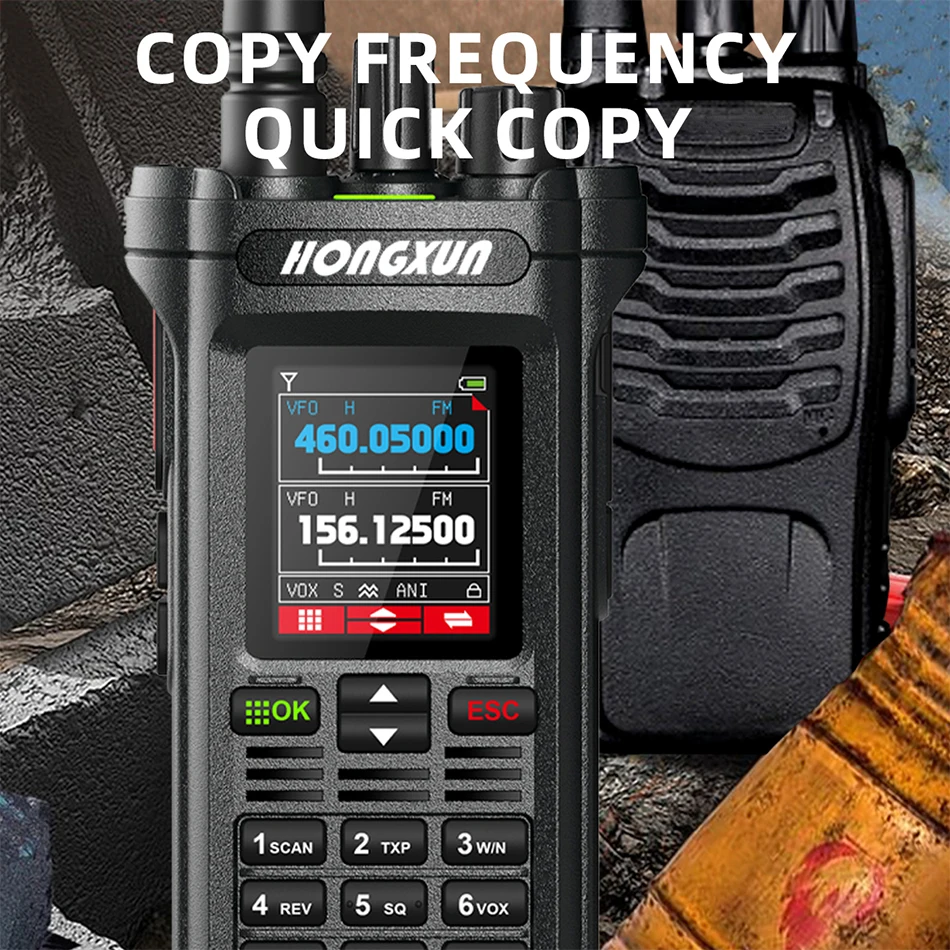 HX GP-15 プロ仕様ハンディ無線機 (ハンティング用) UHF/VHF対応 Type-C/ドック充電式 1.77インチカラースクリーン 大容量バッテリー搭載