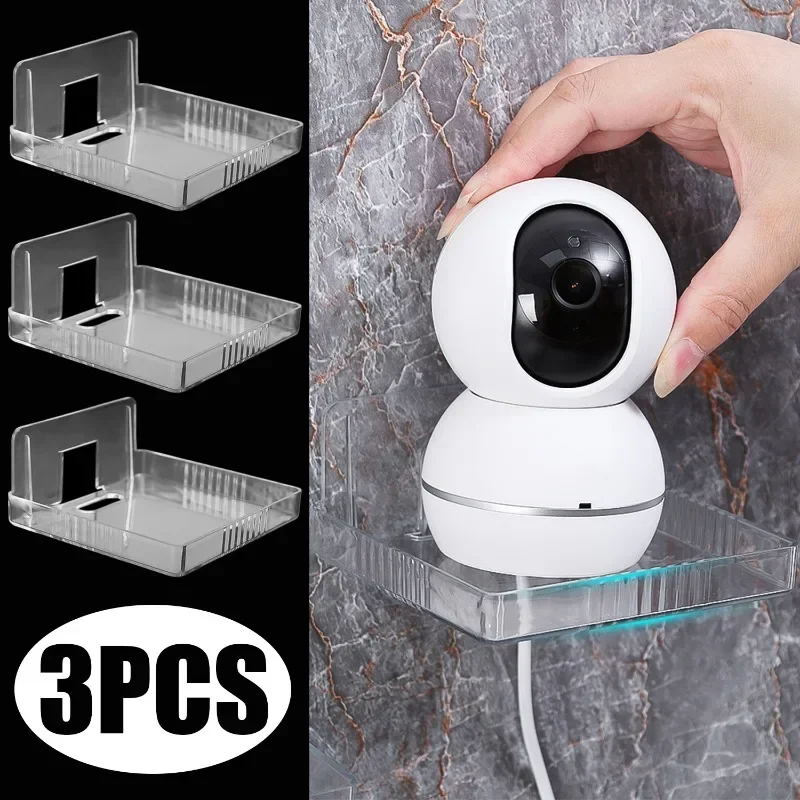 Wall-Mount Shelf Security Camera Punch Free Holder for Pet Monitor Indoor Camera Universal Non-Trace Wall Organizer Bracket